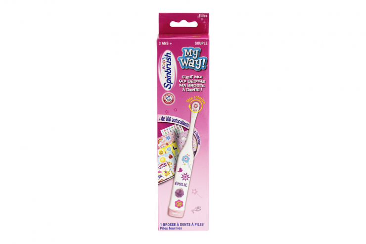 Brosse à dents à piles à décorer fille