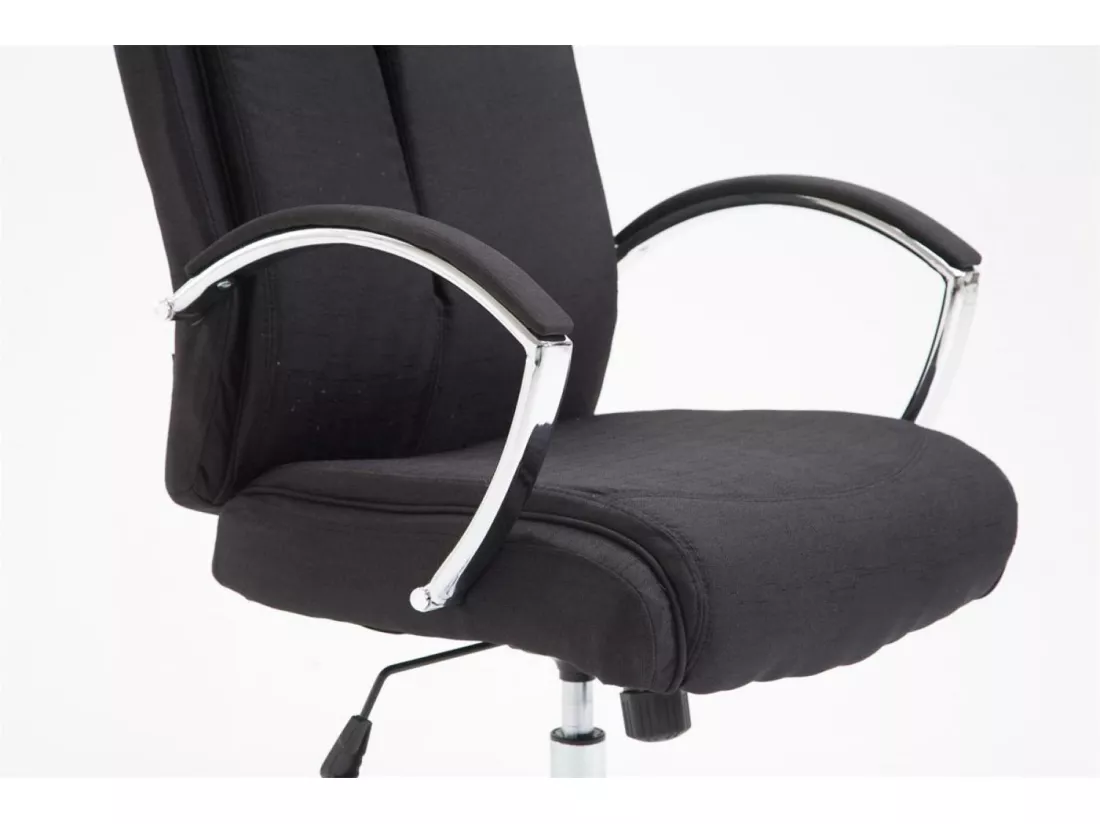 Chaise de bureau - Tissu & Blanc - Noir - XL Vaud