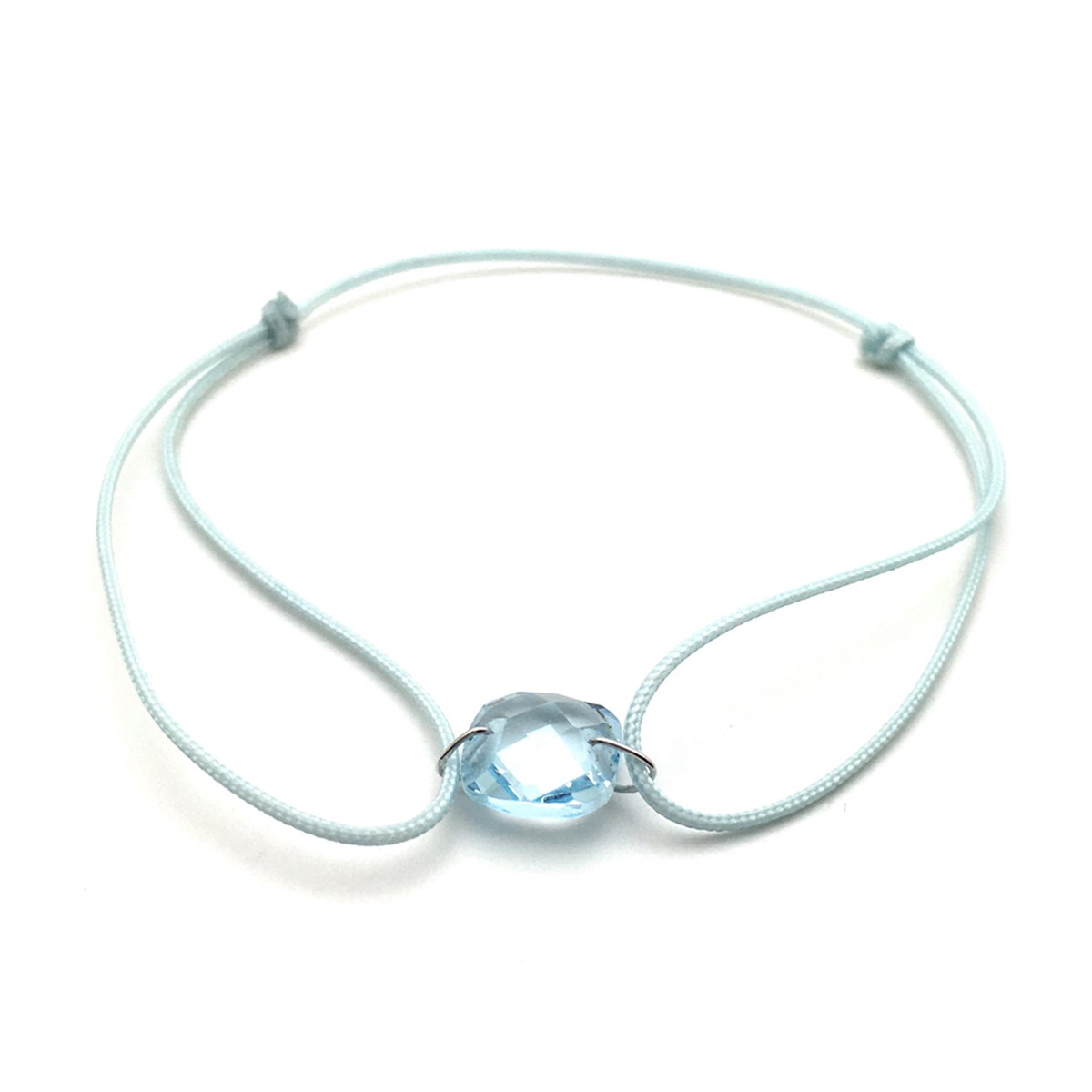 Bracelet cordon femme avec topaze bleue - BeJewels