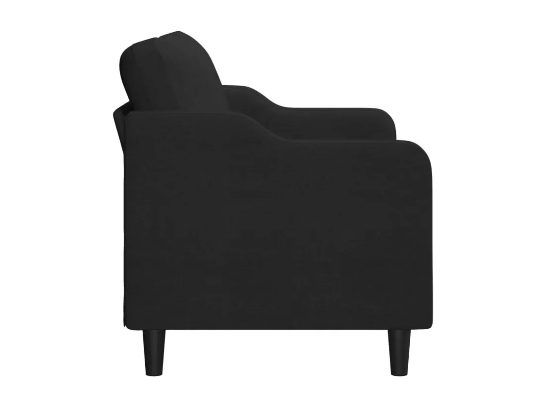 Canapé à 2 places Noir 140 cm Tissu