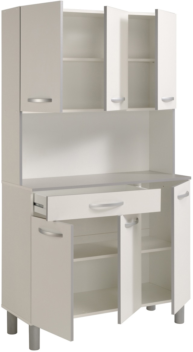 Parisot Buffet »Spoon 1, Küchenbuffet, viel Stauraum, 6 Türen« B/H/T ca. 100x185x40, 1 Stk. tlg. Schublade, Arbeitsfläche und Regale, ohne Elektrogeräte