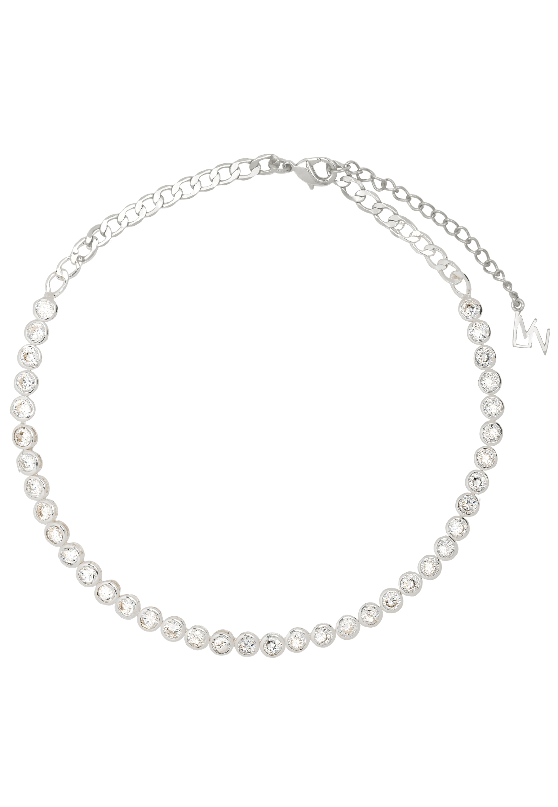 RIVIERE VICTOIRE PLATA - Choker en zirconium | Bleu