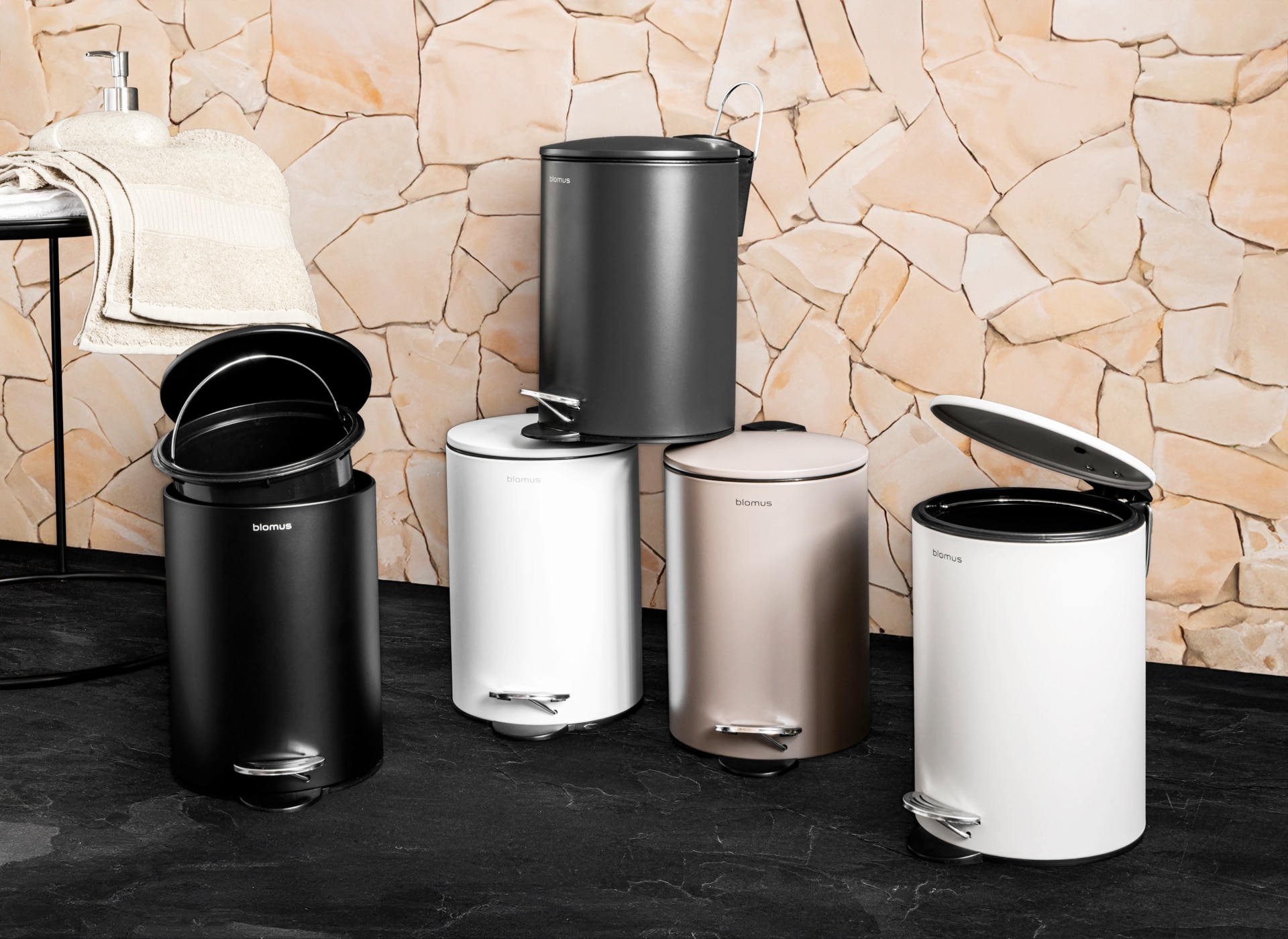 blomus Kosmetikeimer TUBO schwarz