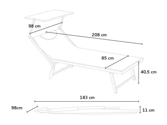 2 transats XL de jardin et piscine en aluminium Rio de Janeiro