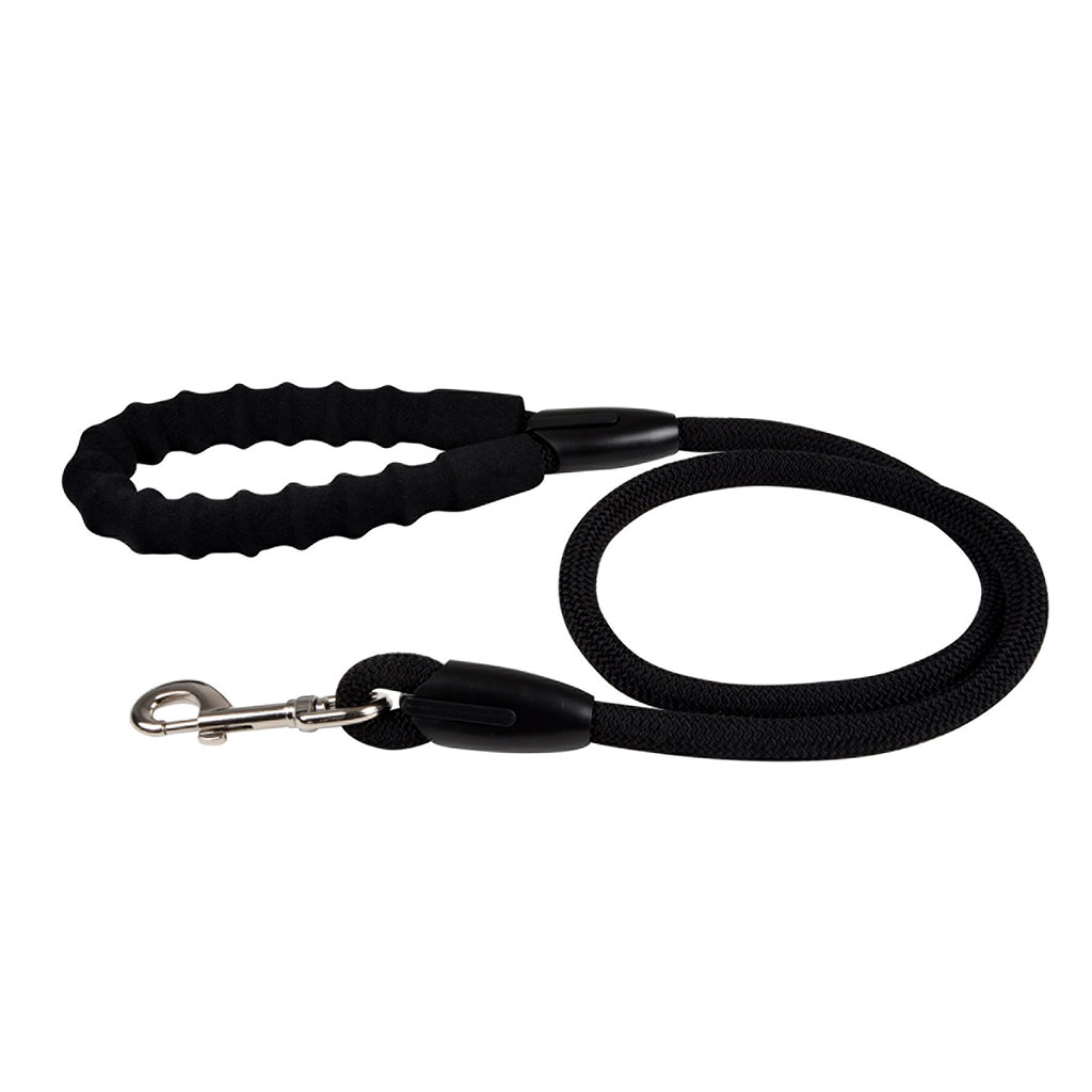 Laisse chien expert poignée mousse noir 120cm