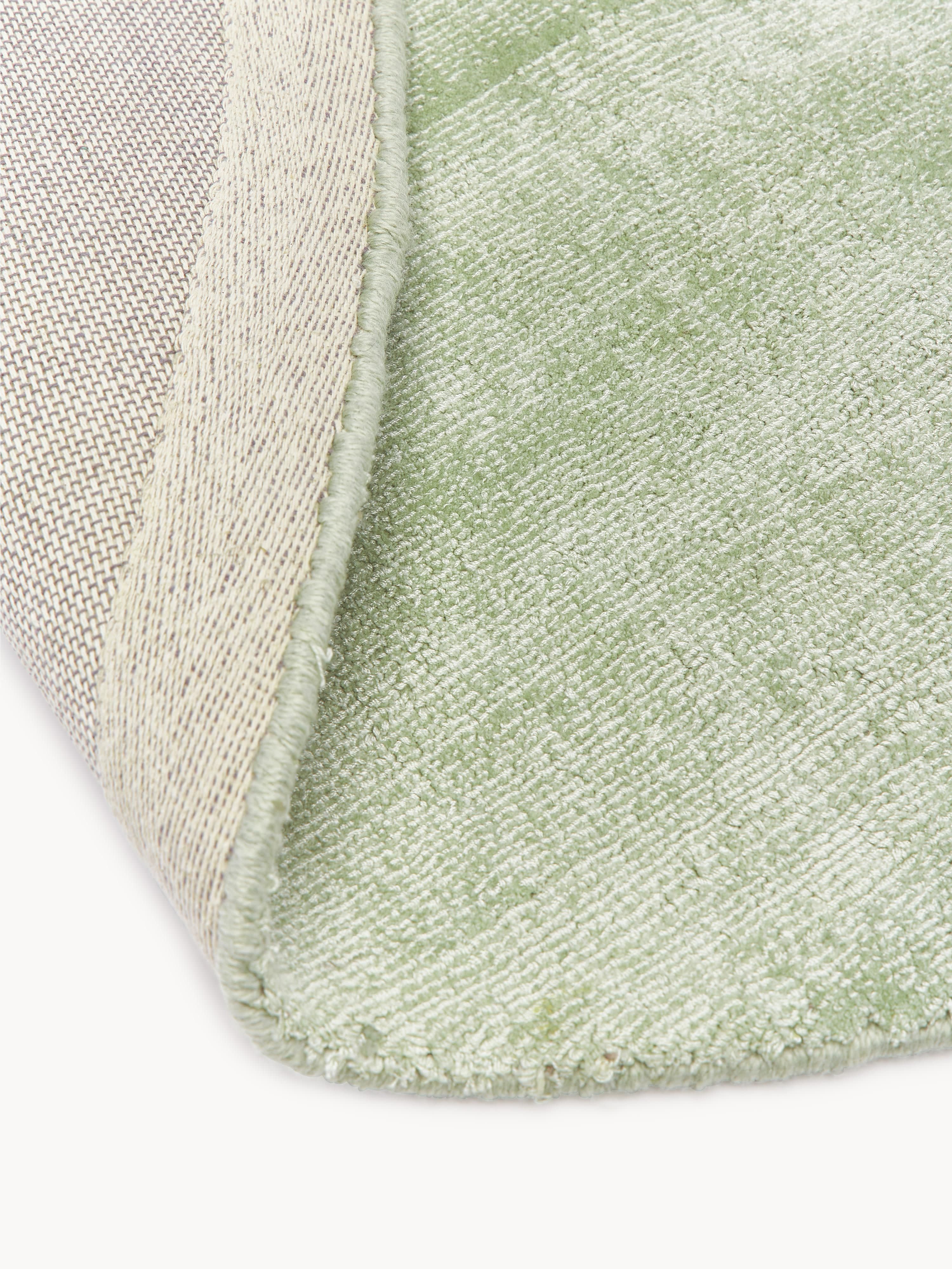 Rond handgeweven viscose vloerkleed Jane
