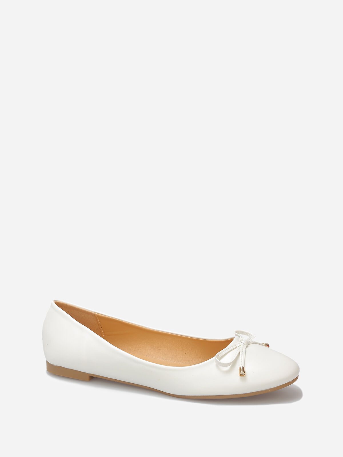 Ballerines avec nœud grandes tailles- Blanc