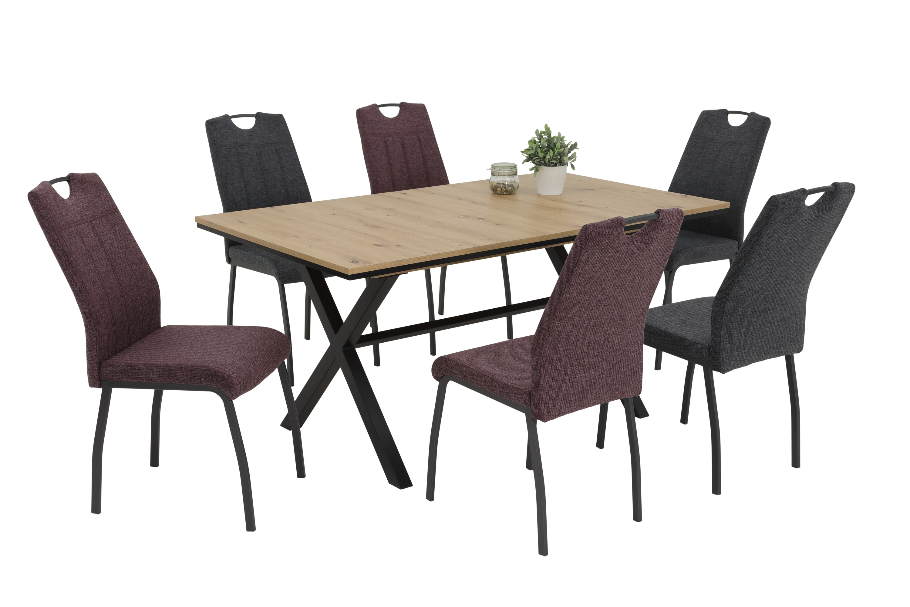 Polsterstuhl ELIF III 2er Set anthrazit