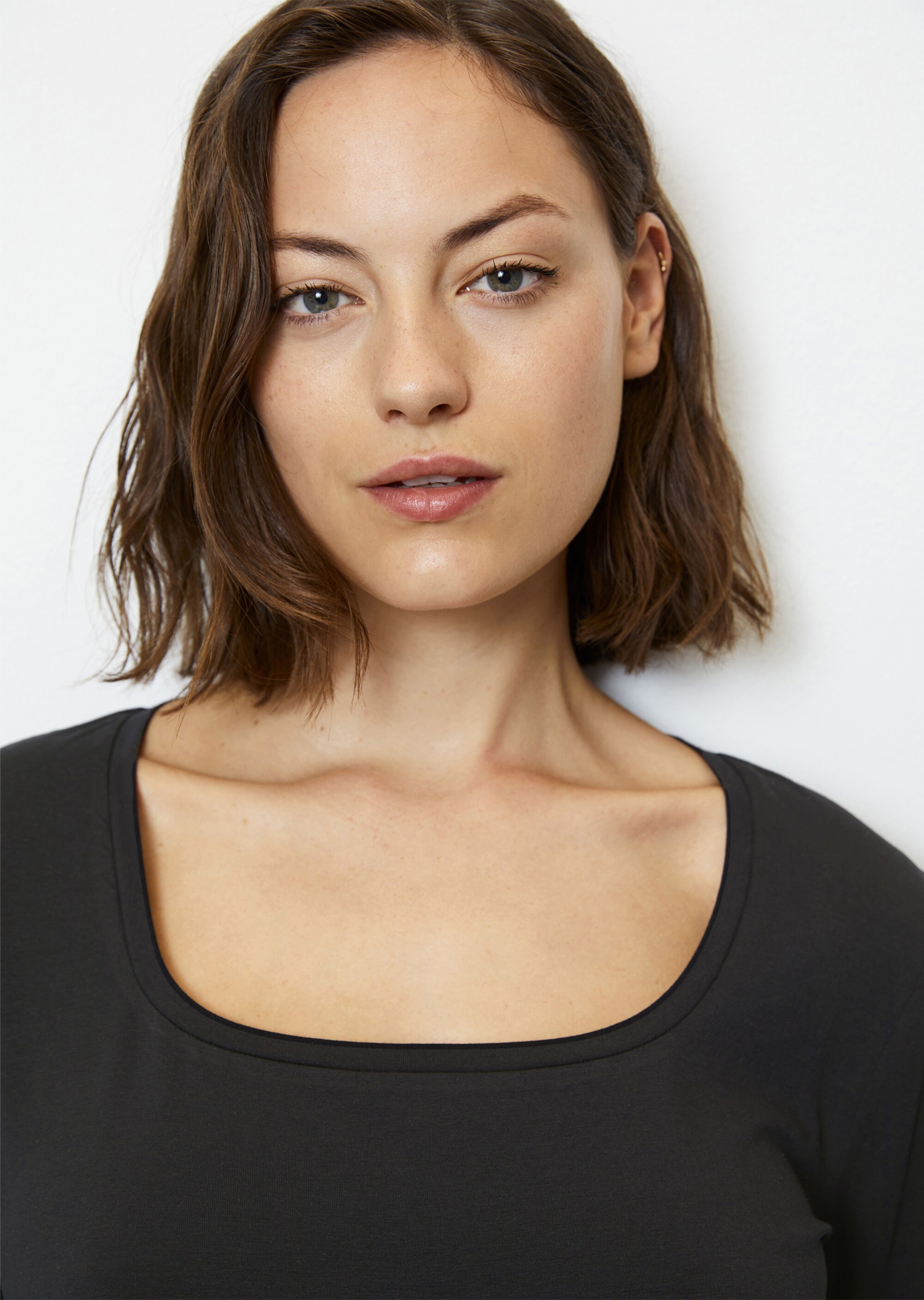 Longsleeve mit eckigem Ausschnitt regular aus OCS Blended TENCEL™ Lyocell