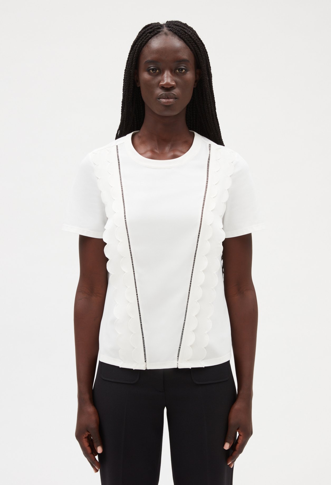 T-shirt festonne blanc