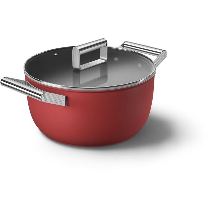 SMEG Kochtopf mit Deckel 24 cm CKFC2411RDM Rot