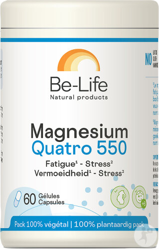 Be-Life Magnésium Quatro 550 Complément Alimentaire 60 Gélules