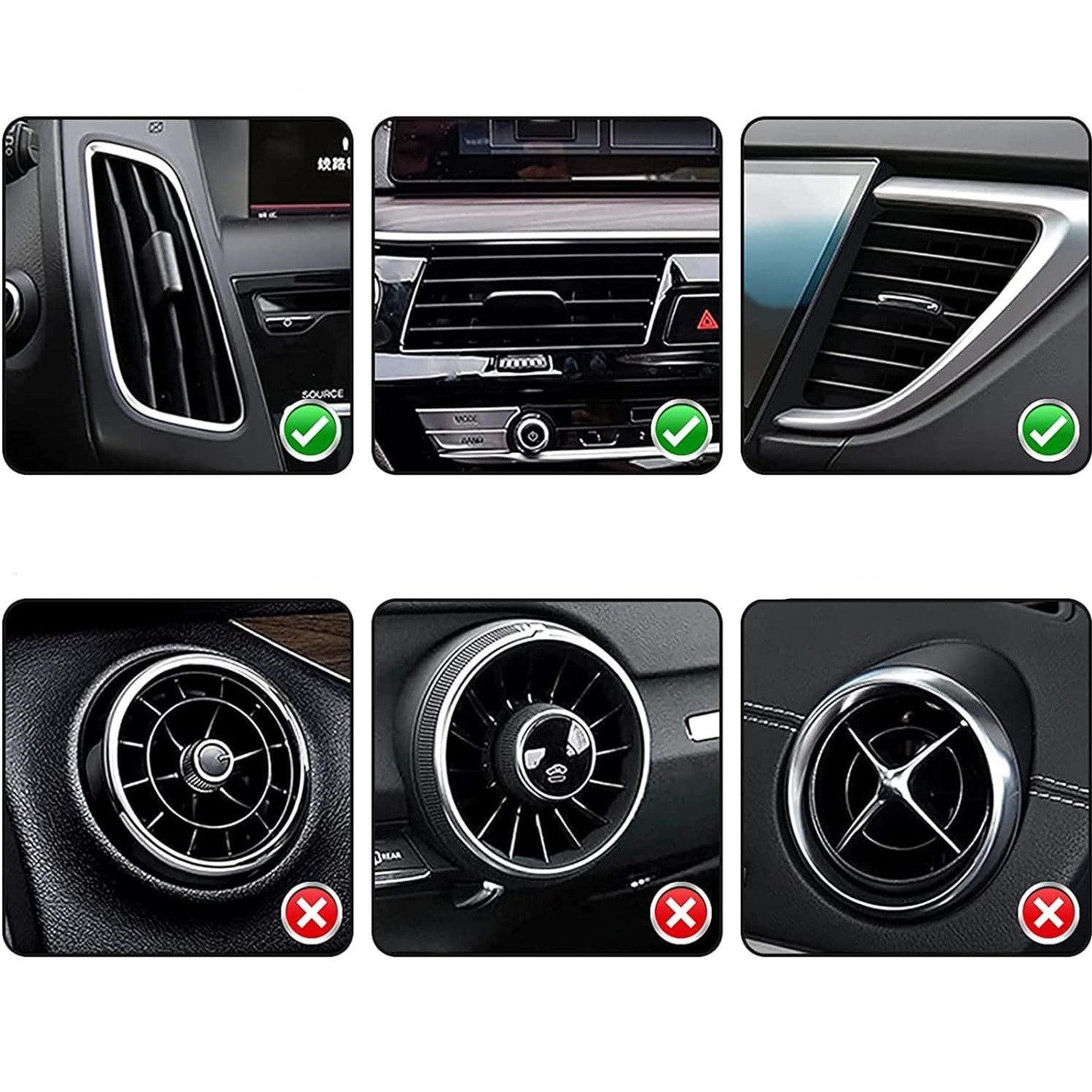 (10er Set) 20cm Auto Lüftungsgitter Dekoration KFZ Innenraum Accessoire - Blau