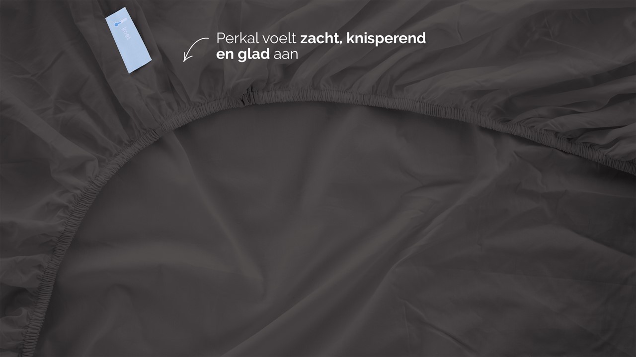 Hoeslaken B Bright Perkal antraciet
