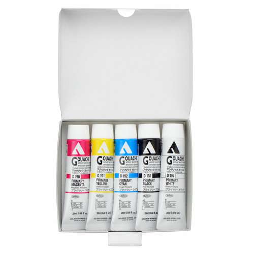 HOLBEIN Acrylic Gouache Mixing Colors Set Primary, 5 Farben