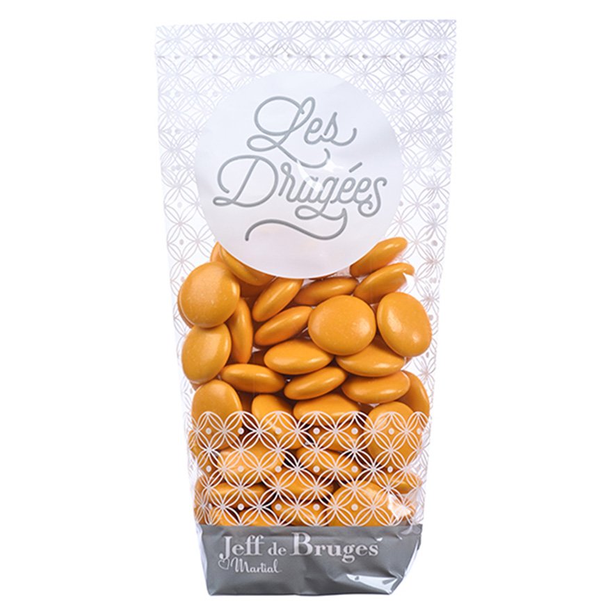 Sachet palets chocolat noir 70 % orange mandarine