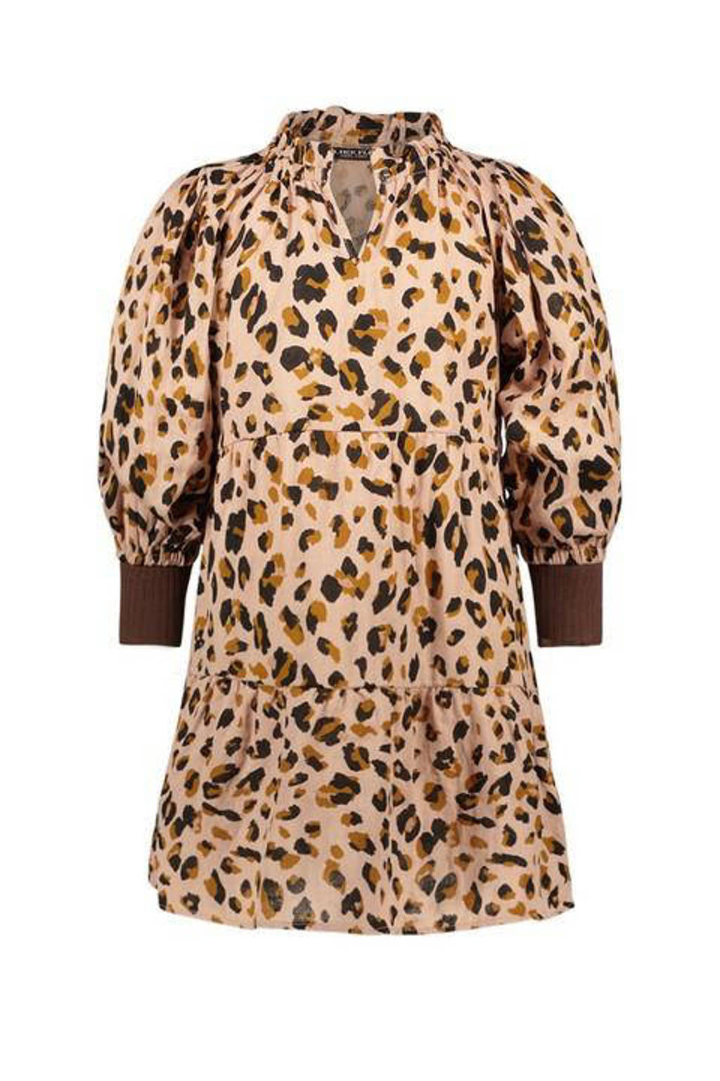 Like Flo jurk met dierenprint beige/bruin