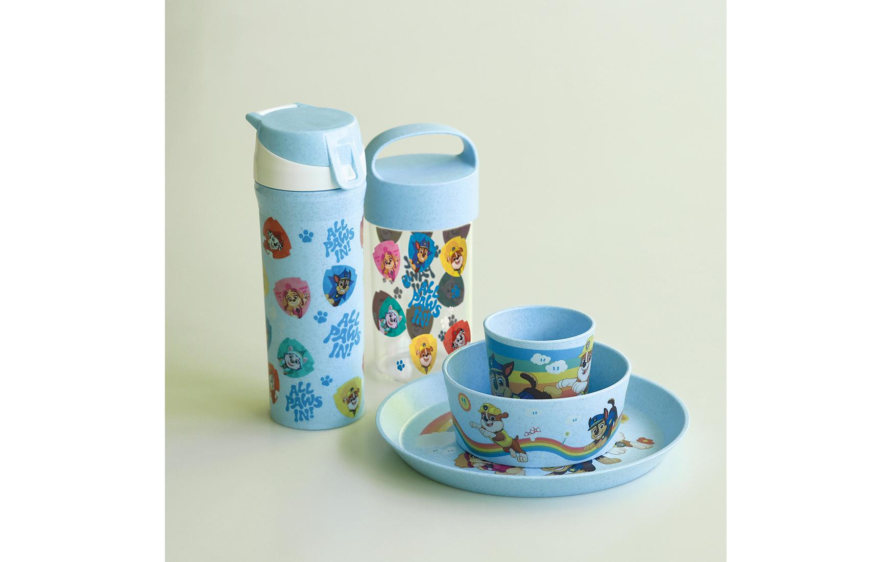 Kindergeschirrset CONNECT PAW PATROL sky blueKindergeschirr aus Biokunststoff bestehend aus Teller, Schüssel und Becher