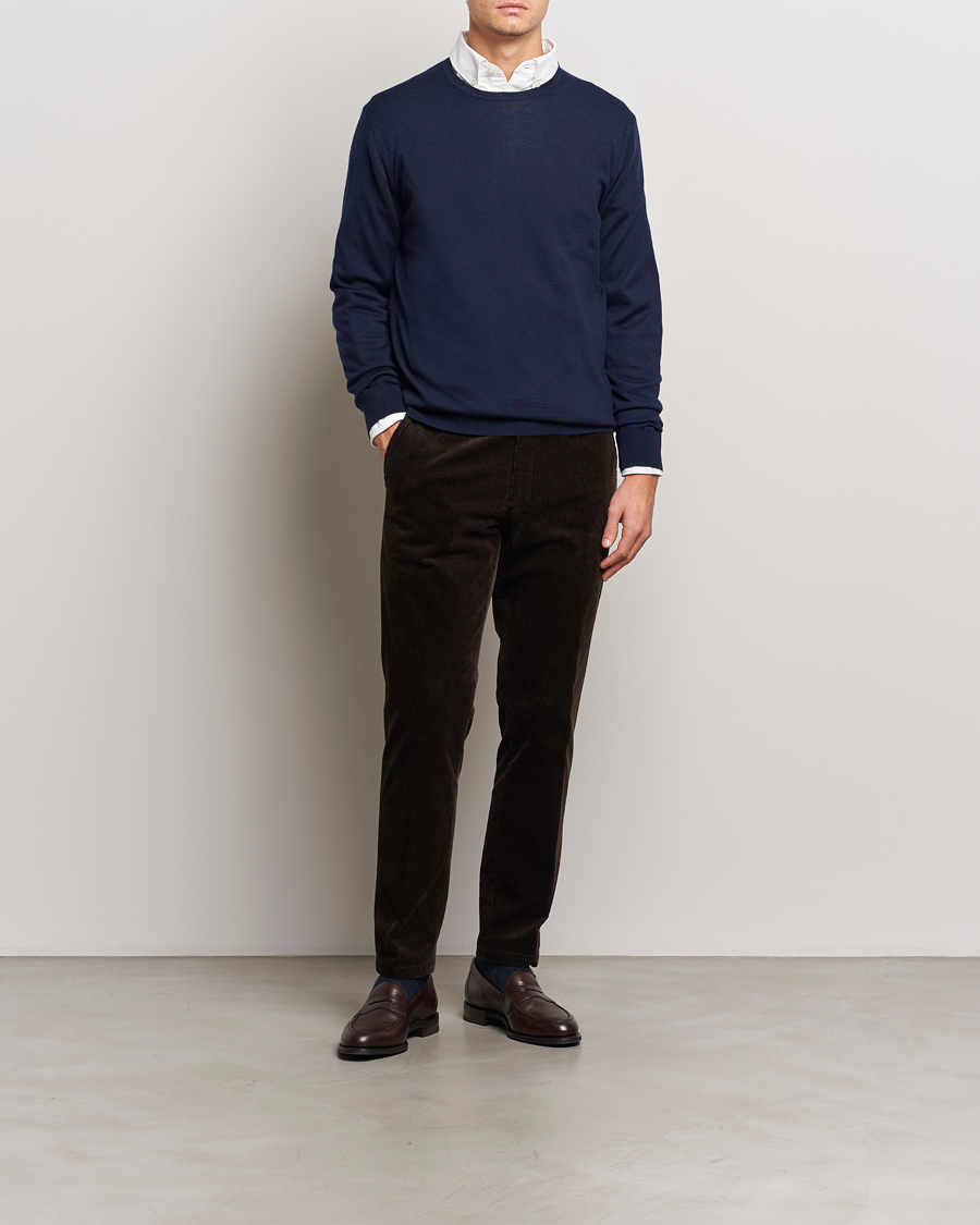 Charles Tyrwhitt Pure Merino Crew Neck Jumper Navy
