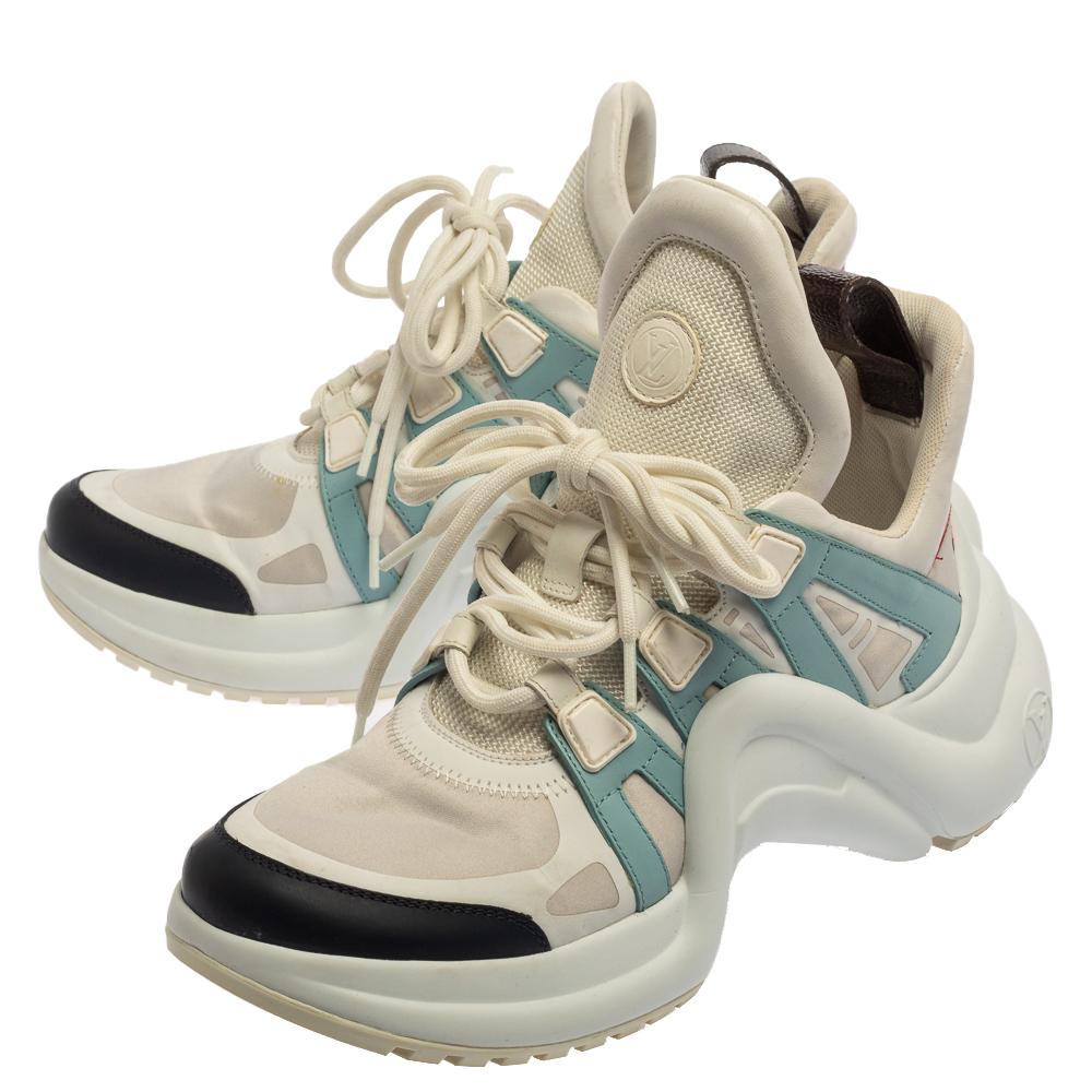 Louis Vuitton Mesh And Monogram Canvas Archlight Lace Up Sneakers