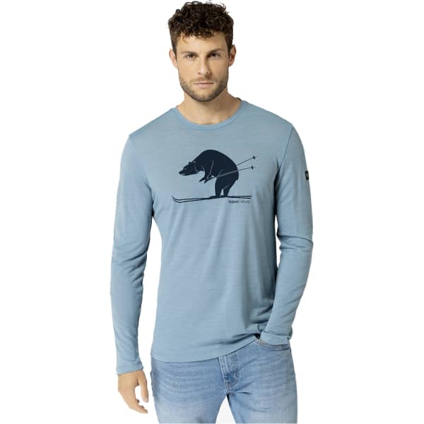 T-shirt randonnée SUPER.NATURAL SKI KARL LS CITADEL BLUE/BLUEBERRY