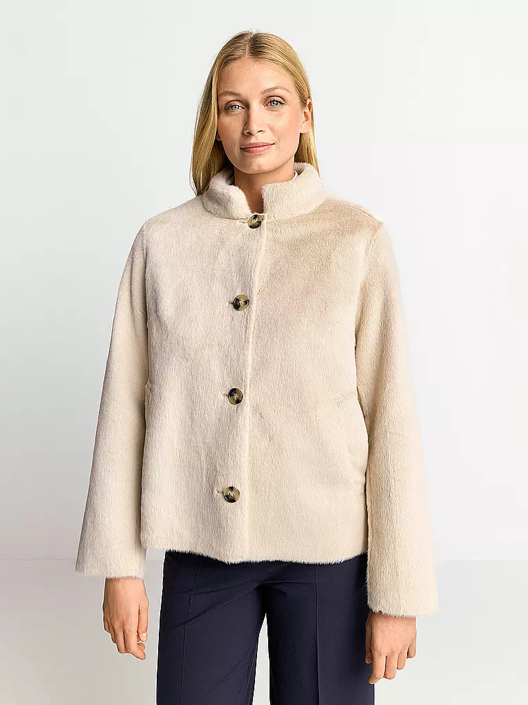RICH & ROYAL Jacke in Felloptik beige