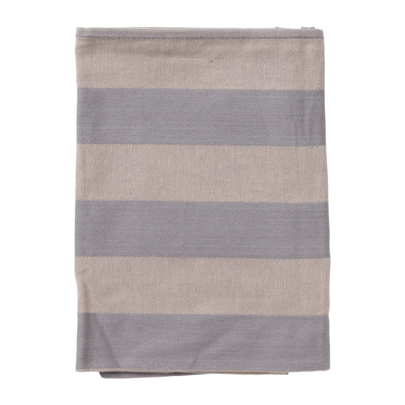 Theedoek strepen - antraciet/taupe - 50x70 cm