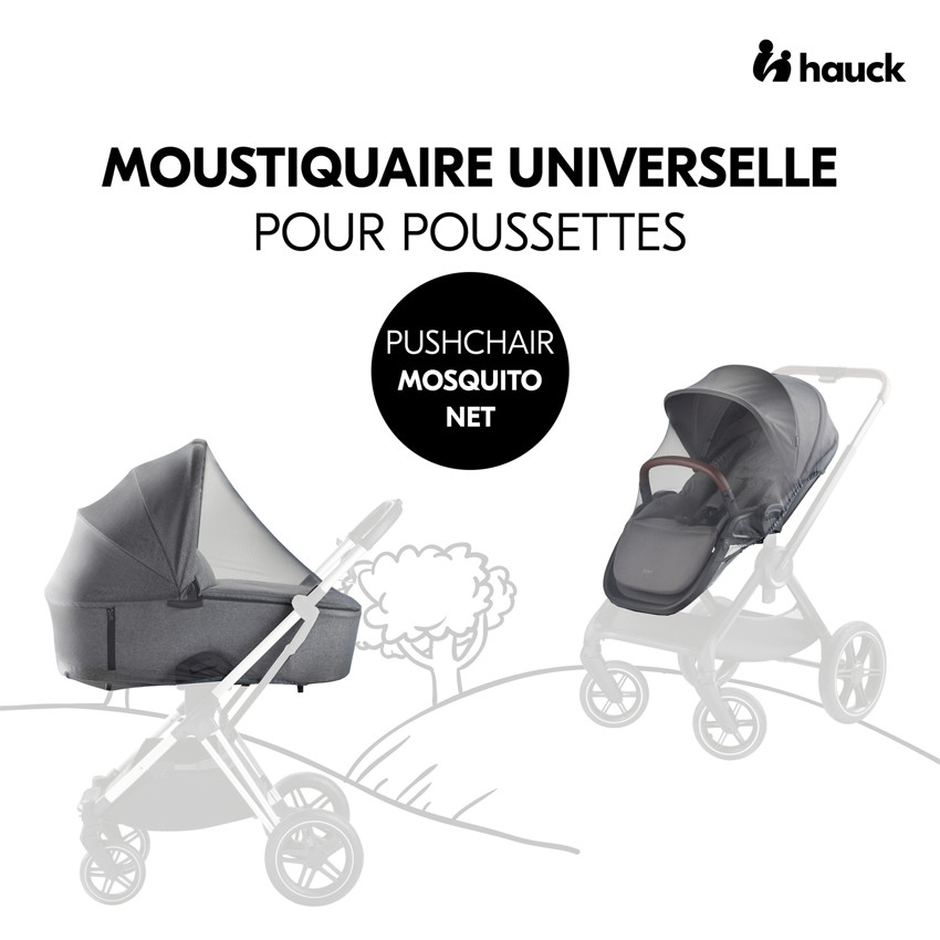 Moustiquaire pour poussette Gris