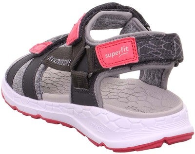 Superfit Criss Cross Sandaler, Grey/Pink