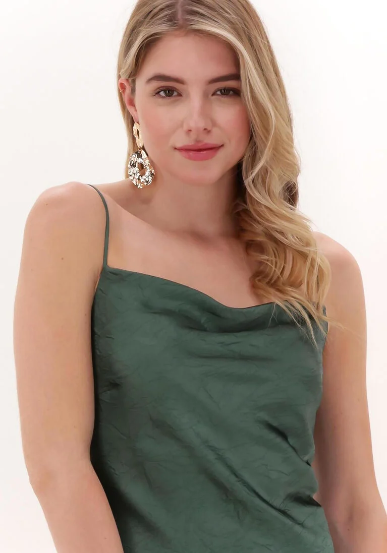 JUST FEMALE groene just female midi jurk rich dress