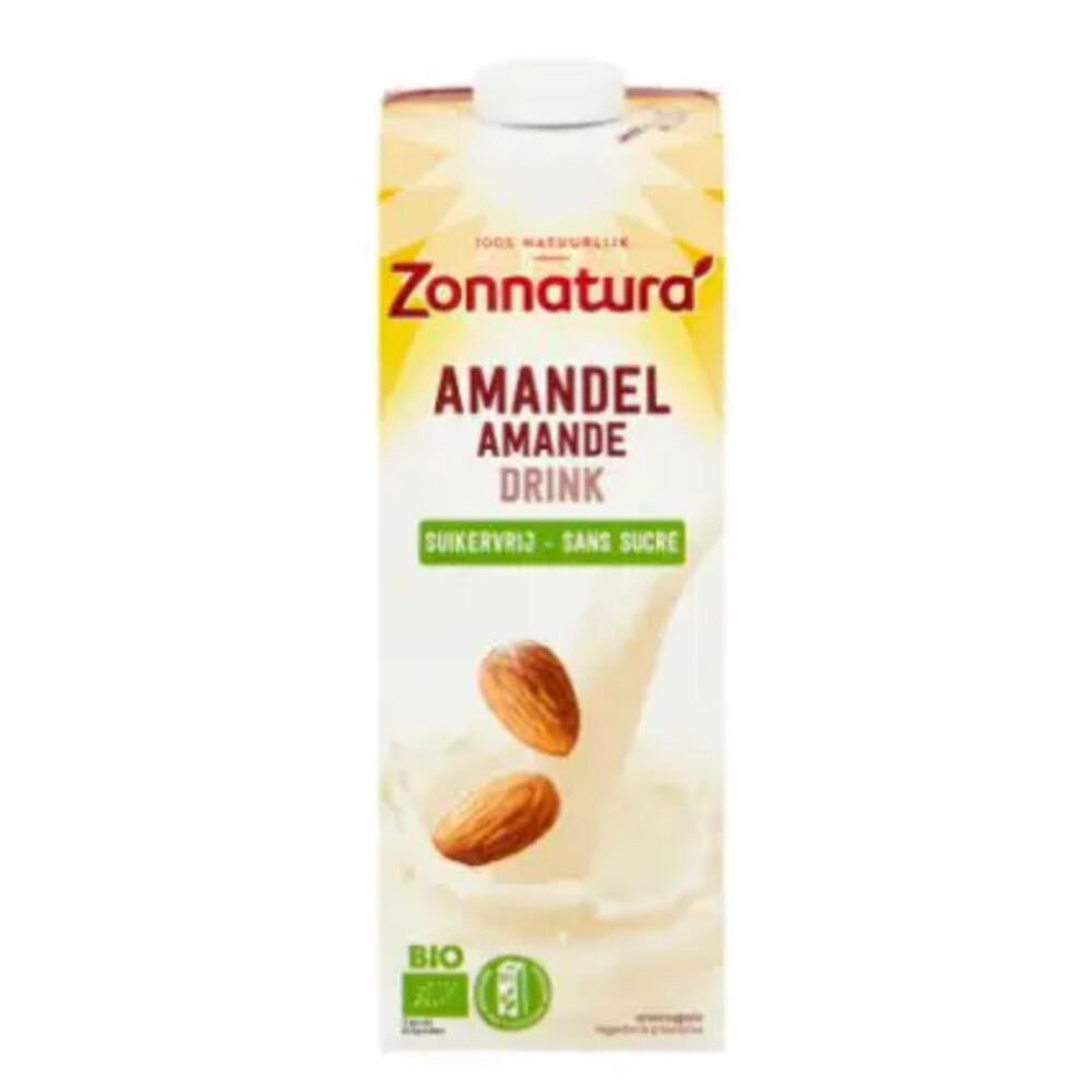 3x Zonnatura Amandel Drink Ongezoet Biologisch1000 ml