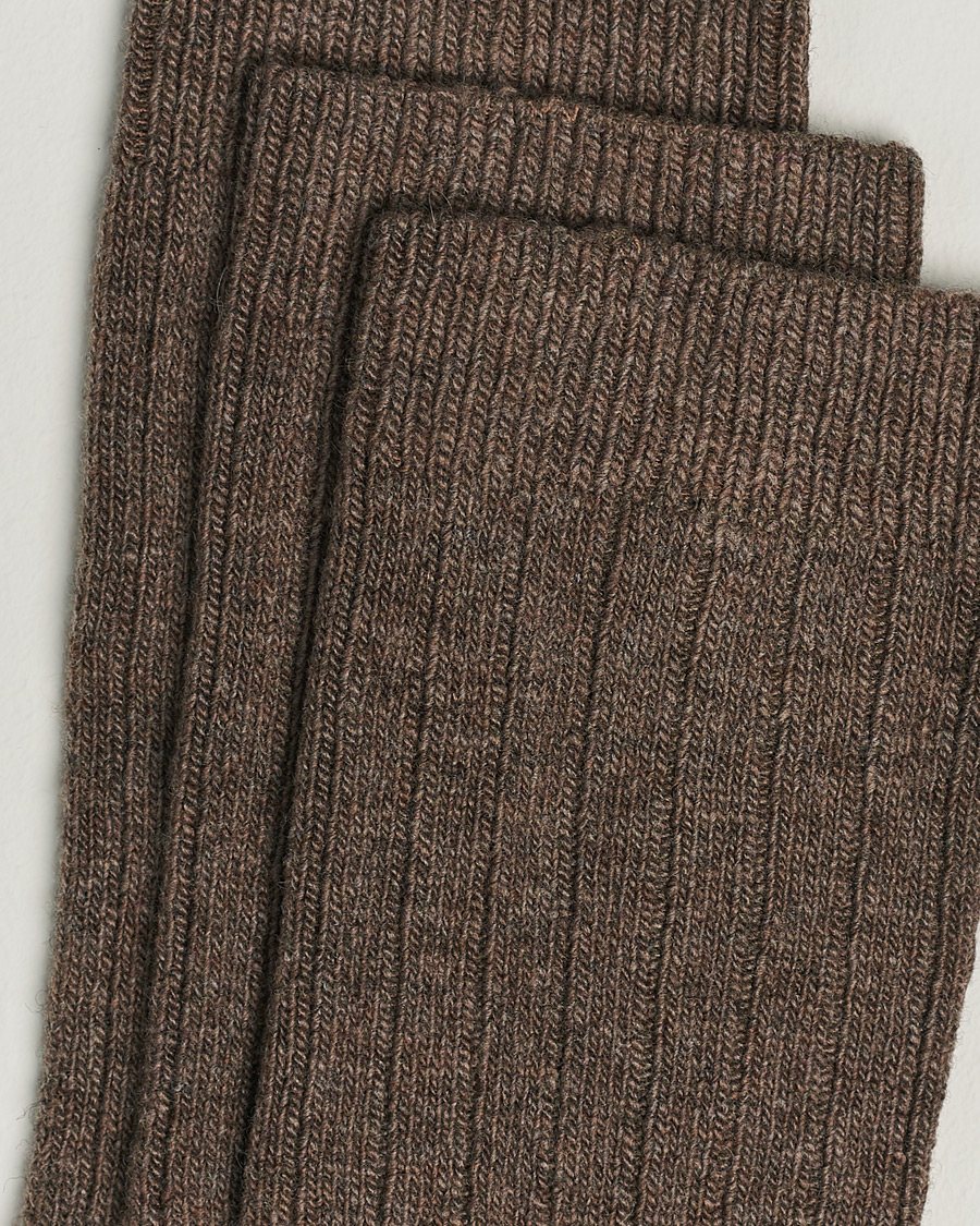 Amanda Christensen 3-Pack Supreme Wool/Cashmere Sock Brown Melange