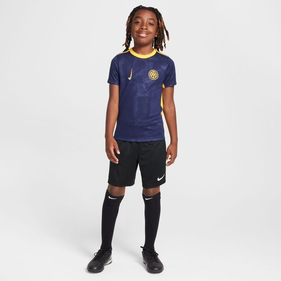 Inter Milan T-shirt d'Entraînement Dri-FIT Academy Pro Avant-Match 3ème - Bleu/Jaune Doré/Bleu Enfant