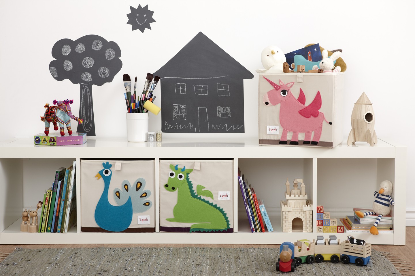 3 Sprouts - Storage Box - Pink Unicorn