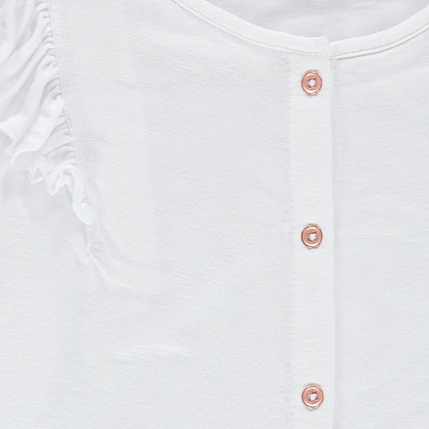Gilet en tricot avec volants - Blanc