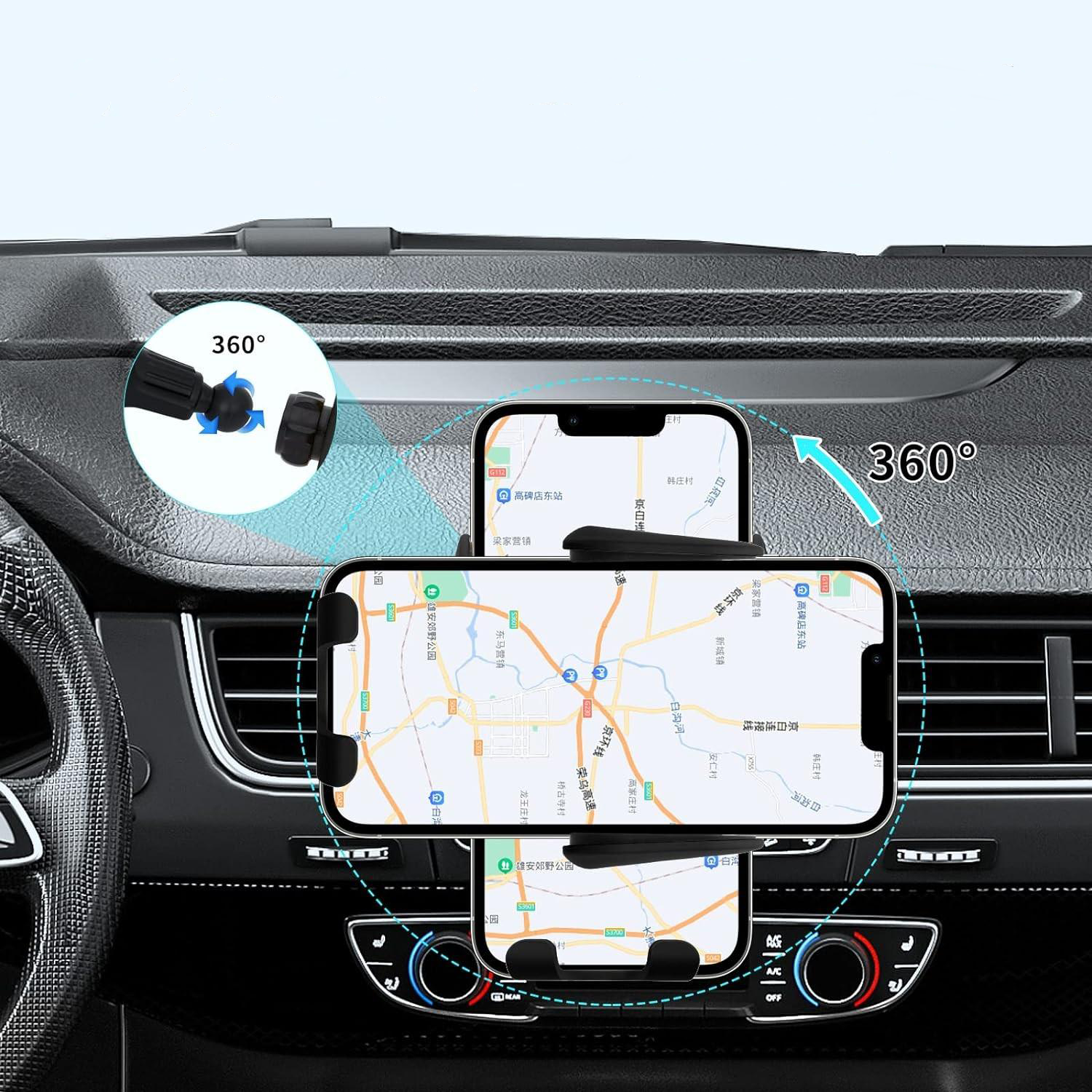(10W) Universal Qi Wireless Charge Auto KFZ Handy Halterung Ladegerät für Lüftungsgitter - Schwarz