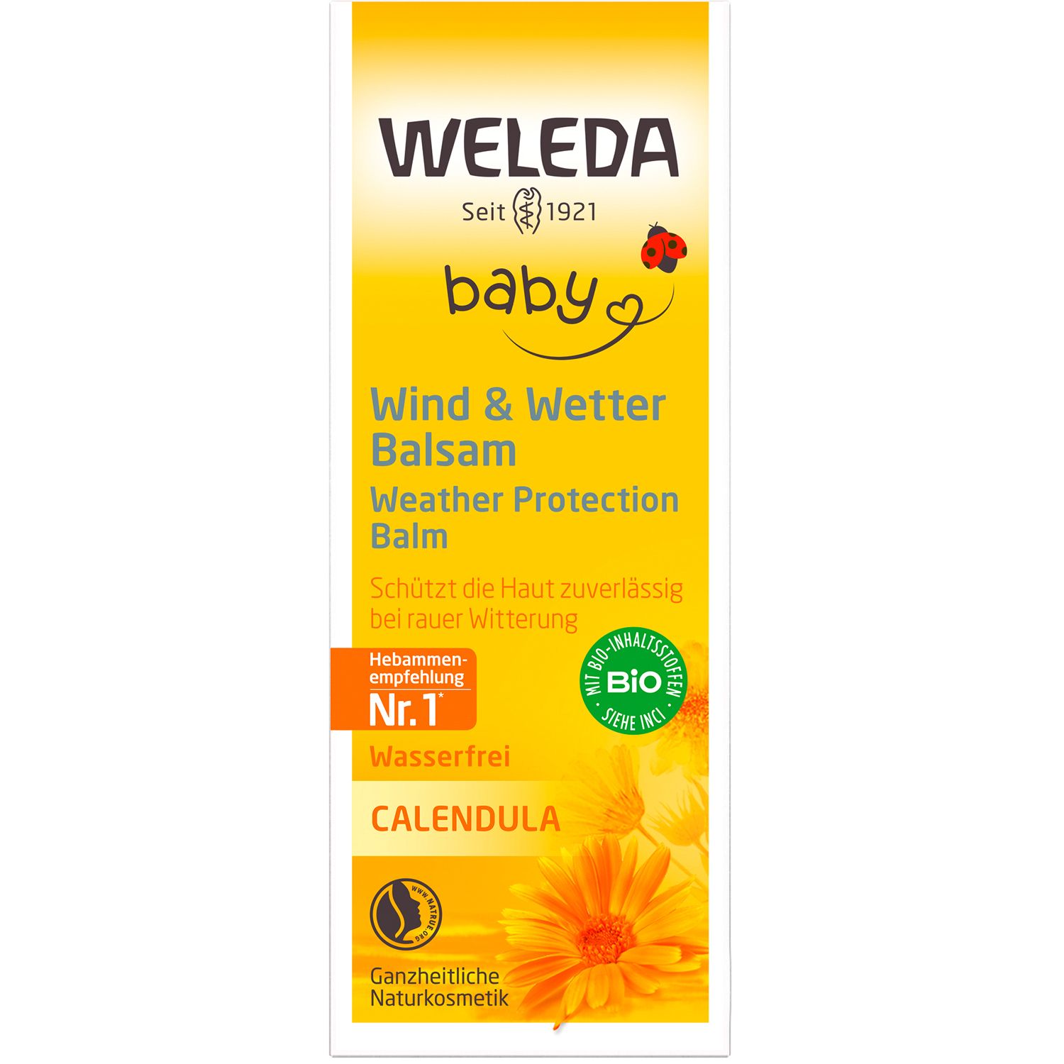 Weleda Baby Calendula Wind & Wetter Balsam - intensiver Schutz für zarte Gesichtshaut & kleine Hände