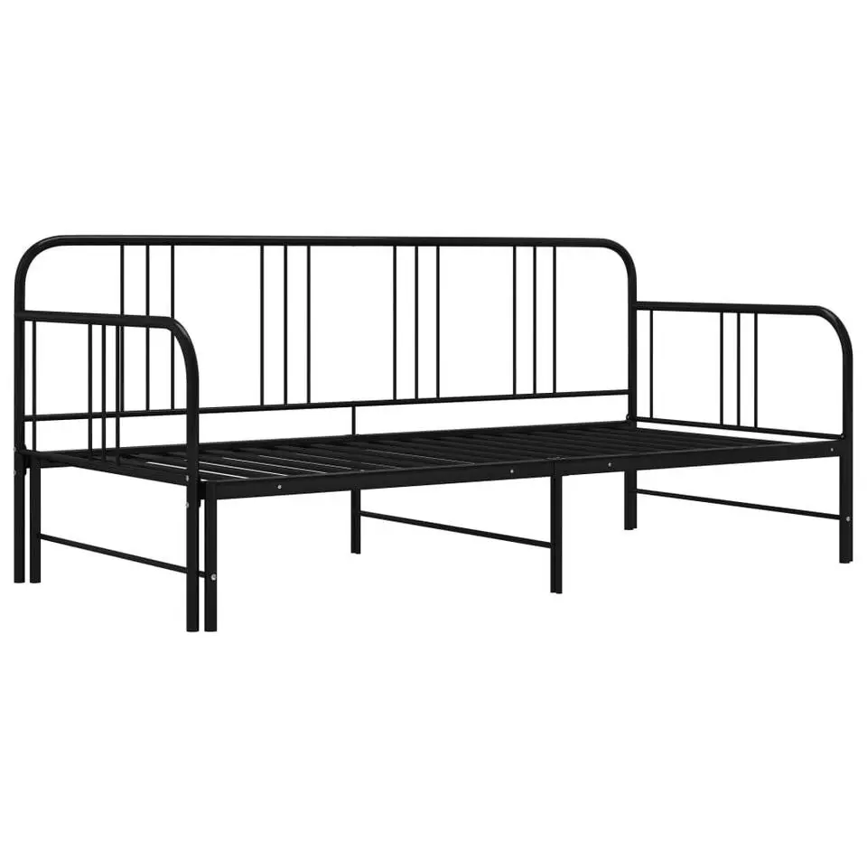vidaXL - Onderschuifbed - Zwart - Metaal - 90x200 cm