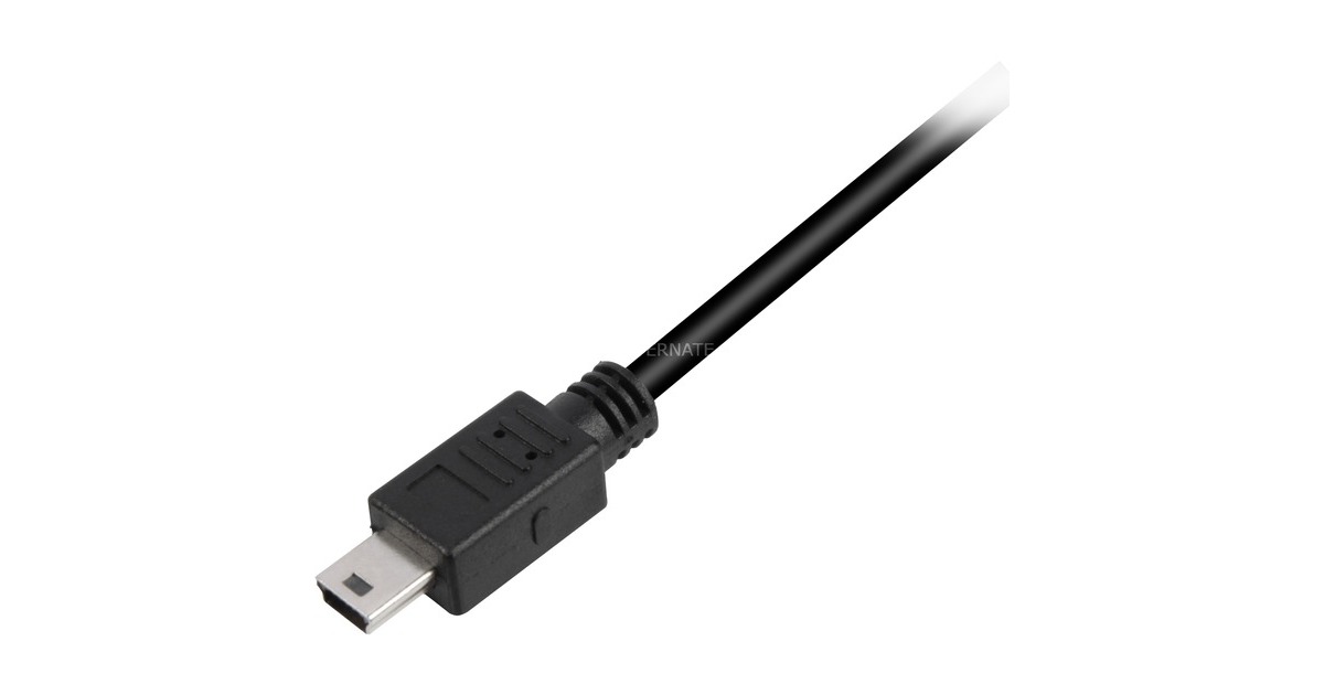 SharkoonUSB-A 2.0 > Mini USB-B kabel  (Zwart, 1 meter, Dubbele afscherming)