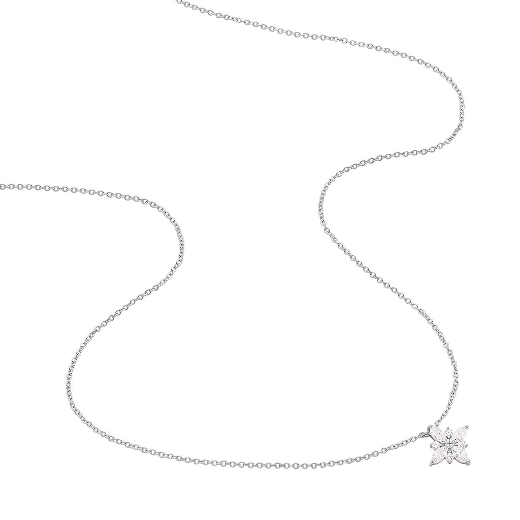 Collier Eclat Argent Blanc Oxyde De Zirconium