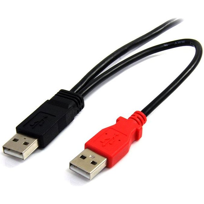 StarTech.com Câble USB 2.0 en Y de 1,8 m pour disque dur externe - 2x USB A (M) vers 1x USB Mini B (M)