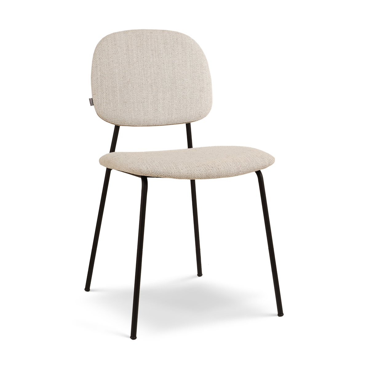 Eetkamerstoel Jasmijn beige gemêleerd - zwart onderstel