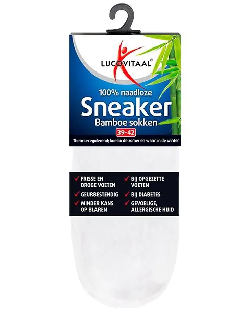 Bamboe Sneakersok Wit 3 paar