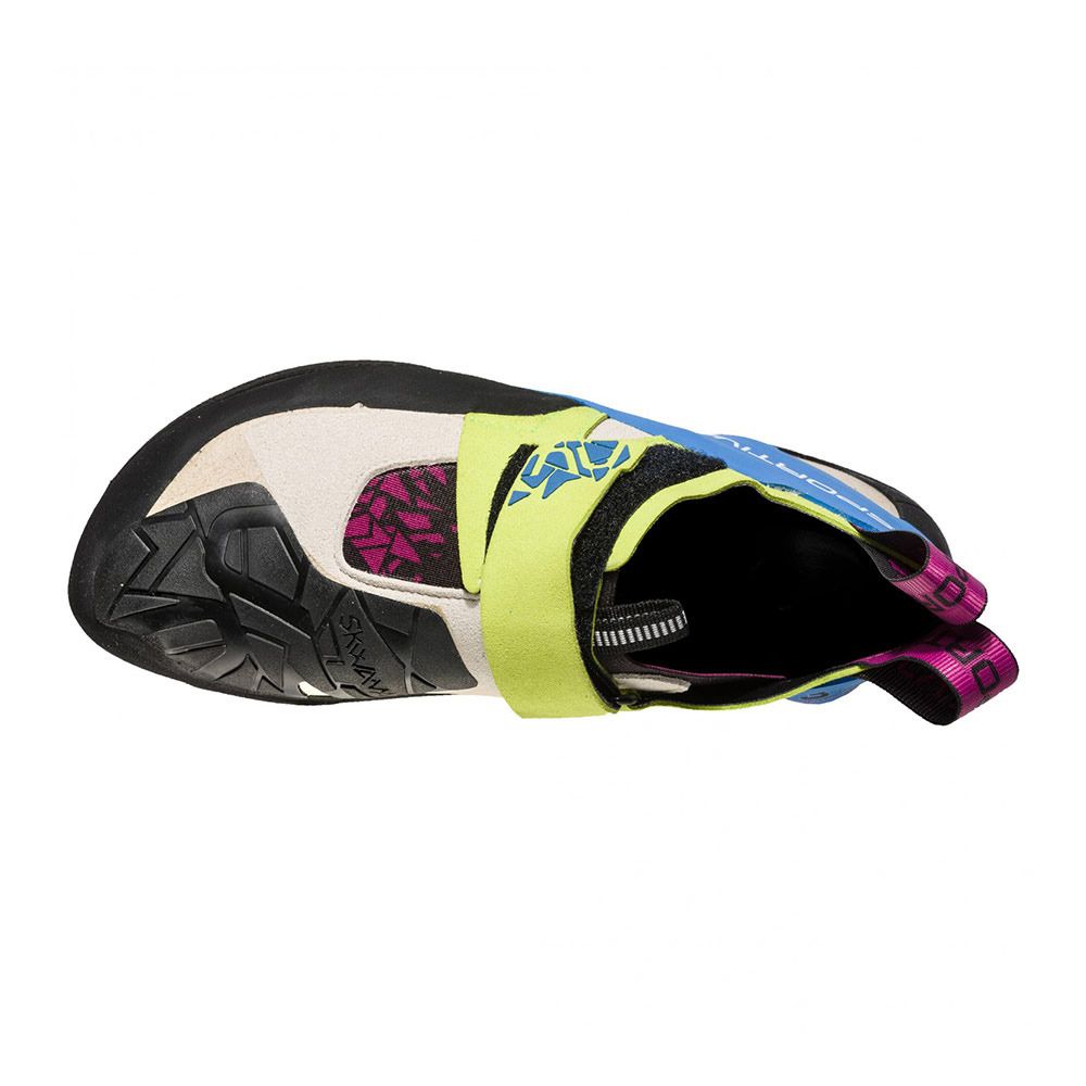 La Sportiva SKWAMA - Chaussons escalade Femme apple green/cobalt blue