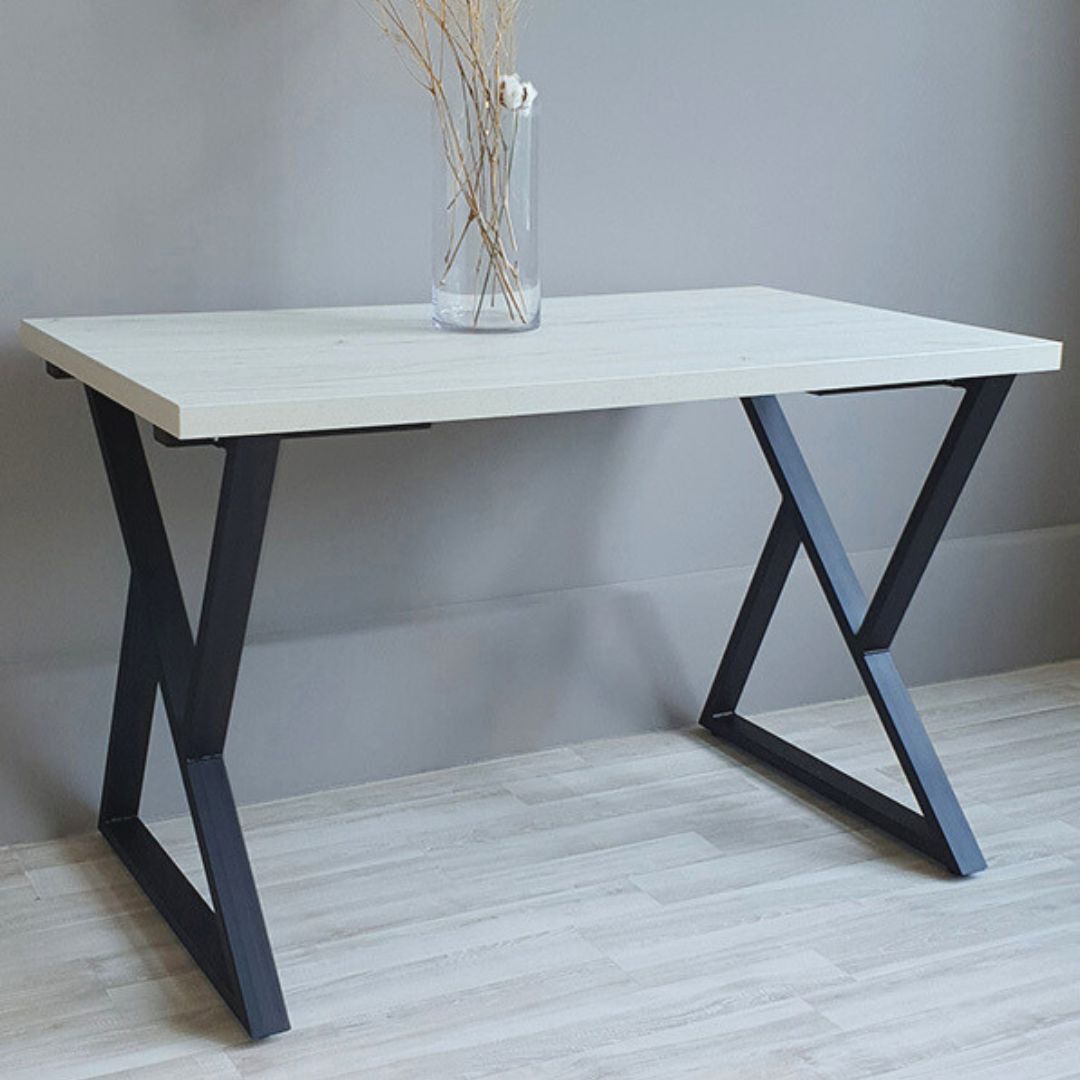 holz4home® Doppel-Dreieck Tischgestell Metall schwarz – 1 Paar (2 Stück)