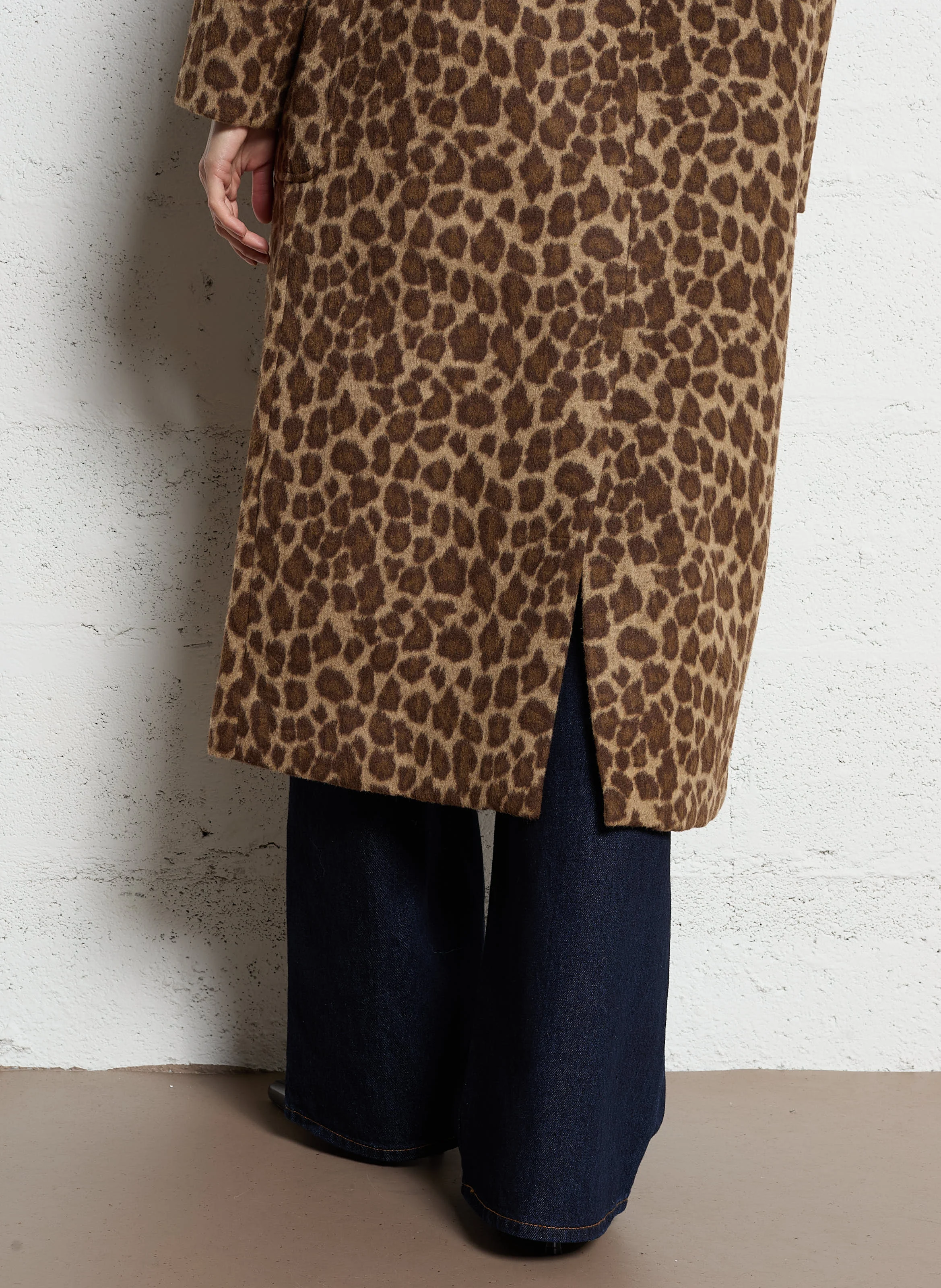 Manteau col tailleur| Marron