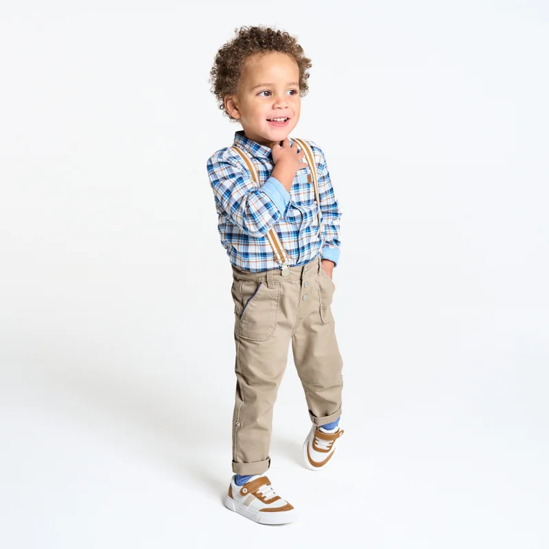 Pantalon modulable à bretelles beige bébé garçon Beige