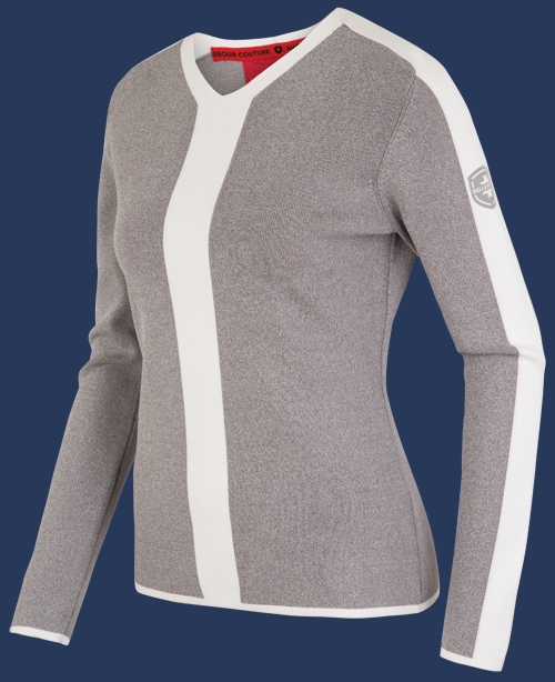 Damen Pullover 014 KoNitI, Heathergrey/Ivory