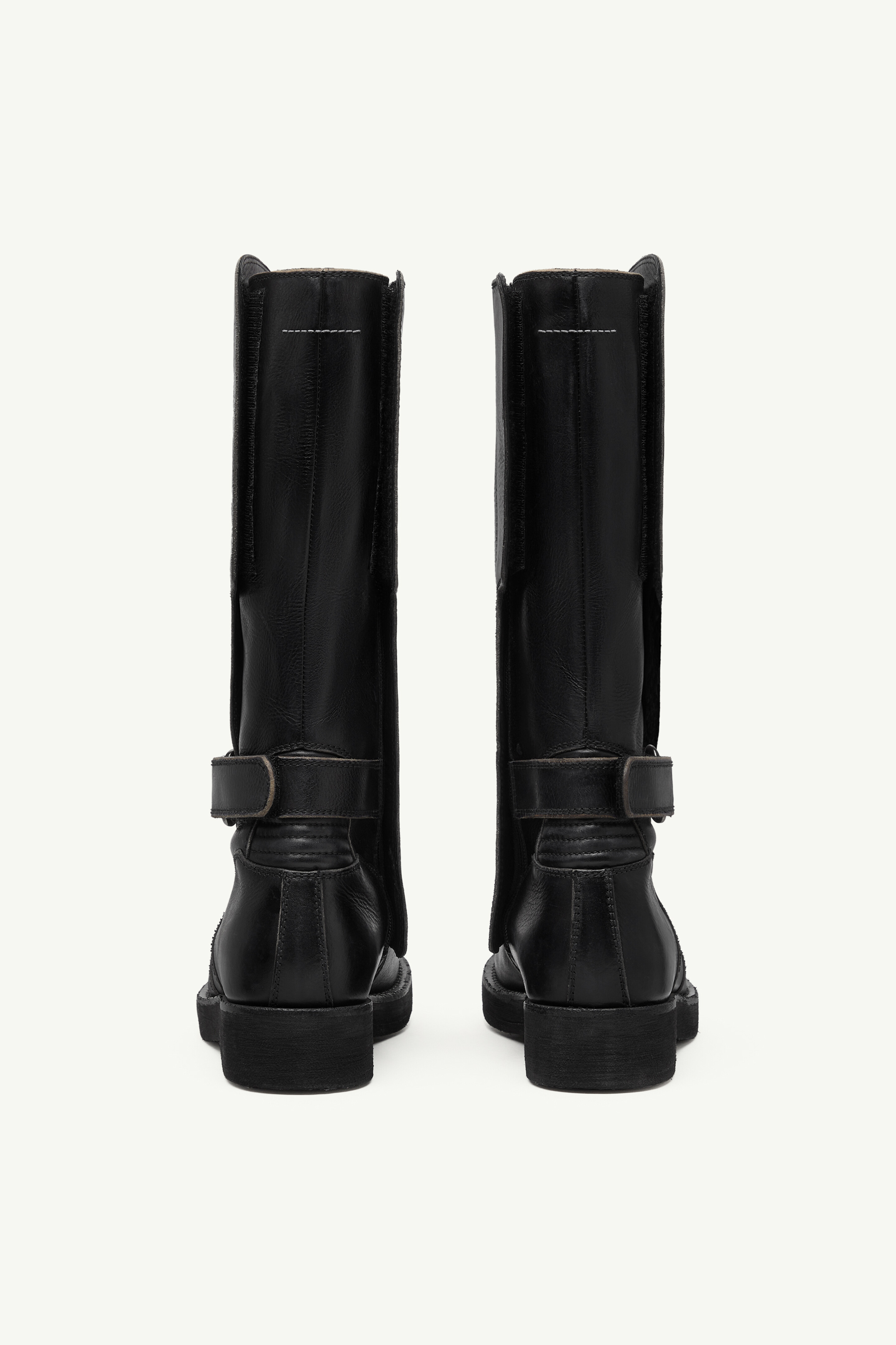 Bottes biker en cuir de veau pour homme | MM6