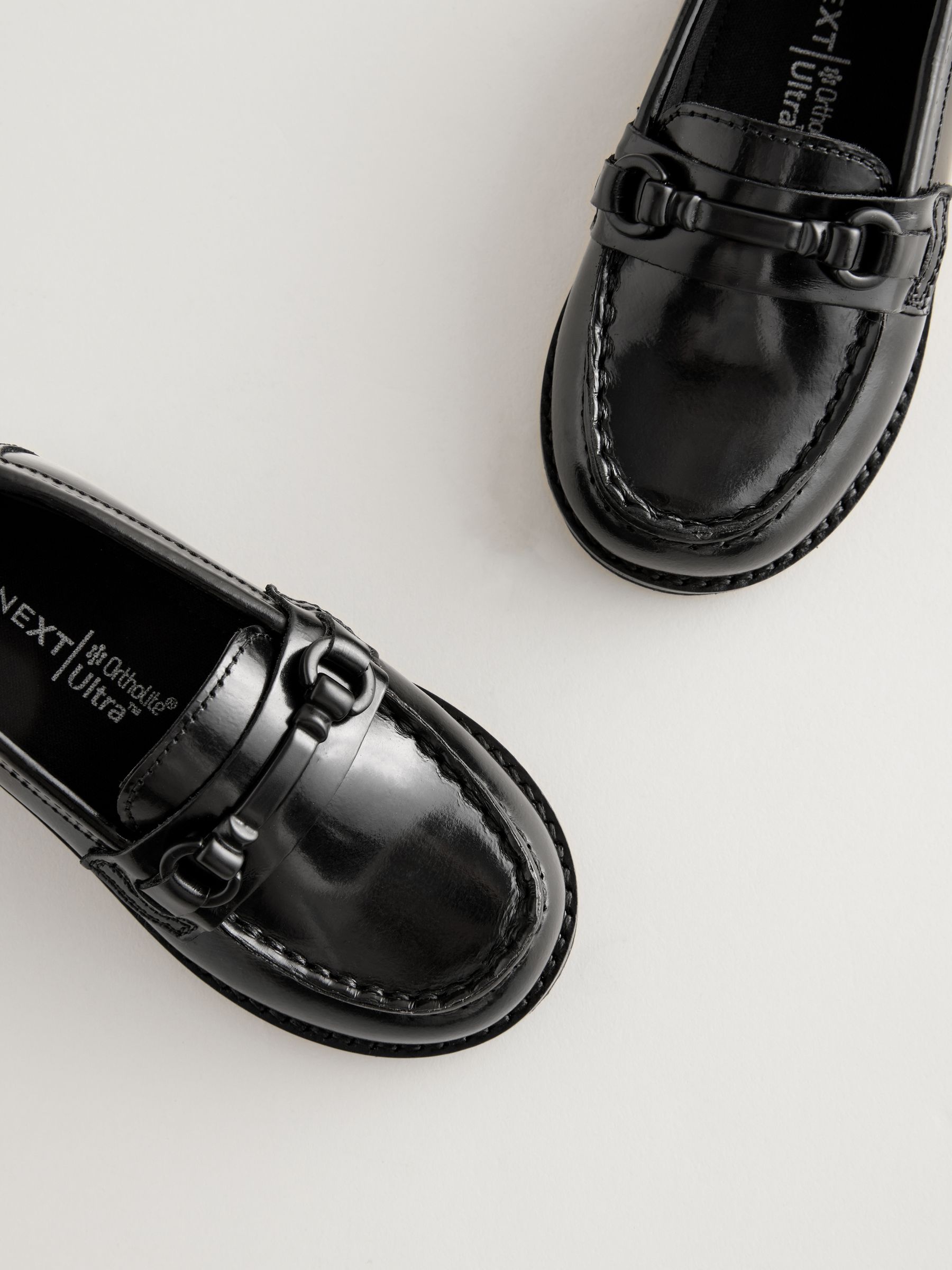 Zwart - Leren loafers met zadel